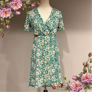 Sienna Sky Green Floral Wrap Dress